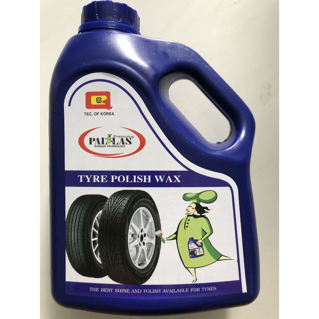 Wax bóng vỏ lốp xe 1.5l Pallas. (Nhằm nâng cao chất lượng công ty cải tiến dòng sản phẩm mới - can màu xanh)