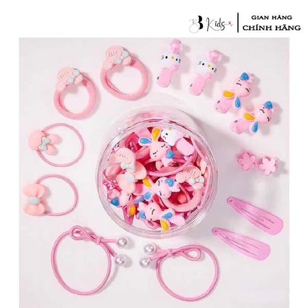 Hộp Buộc Tóc 50 Chi Tiết BB Kids Siêu Đáng Yêu Cho Bé
