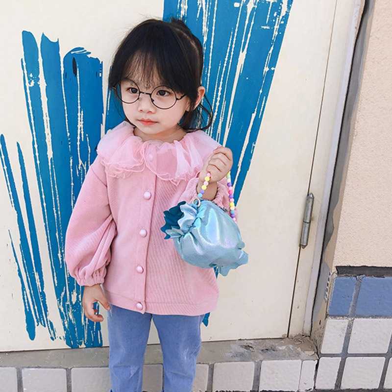 Túi Xách Tay Đeo Chéo Vai Dây Xích Màu Kẹo Đính Ngọc Trai Cho Nữ