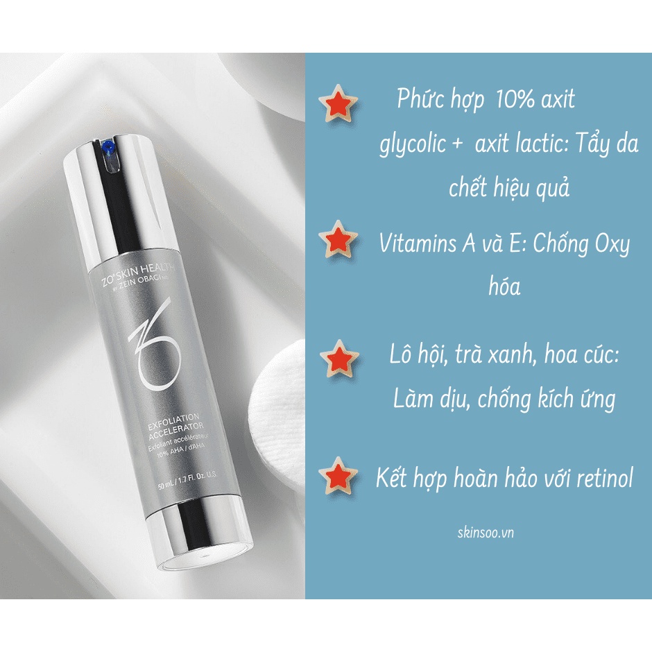 Kem tẩy tế bào chết EXFOLIATION ACCELERATOR AHA Z.O cải thiện trẻ hoá và căng bóng da