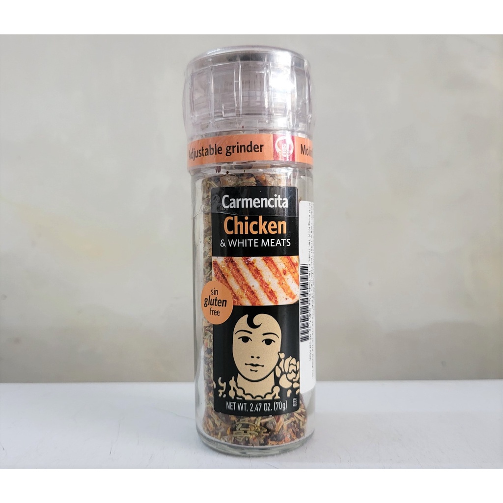 [Lọ 70g] GIA VỊ HỖN HỢP ƯỚP GÀ, THỊT TRẮNG (có nắp xay) [Spain] CARMENCITA Chicken &amp; White Meats Seasoning Grinder (cff)