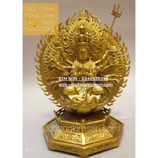Tượng quan âm thiên thủ thiên nhãn ngồi đồng vàng