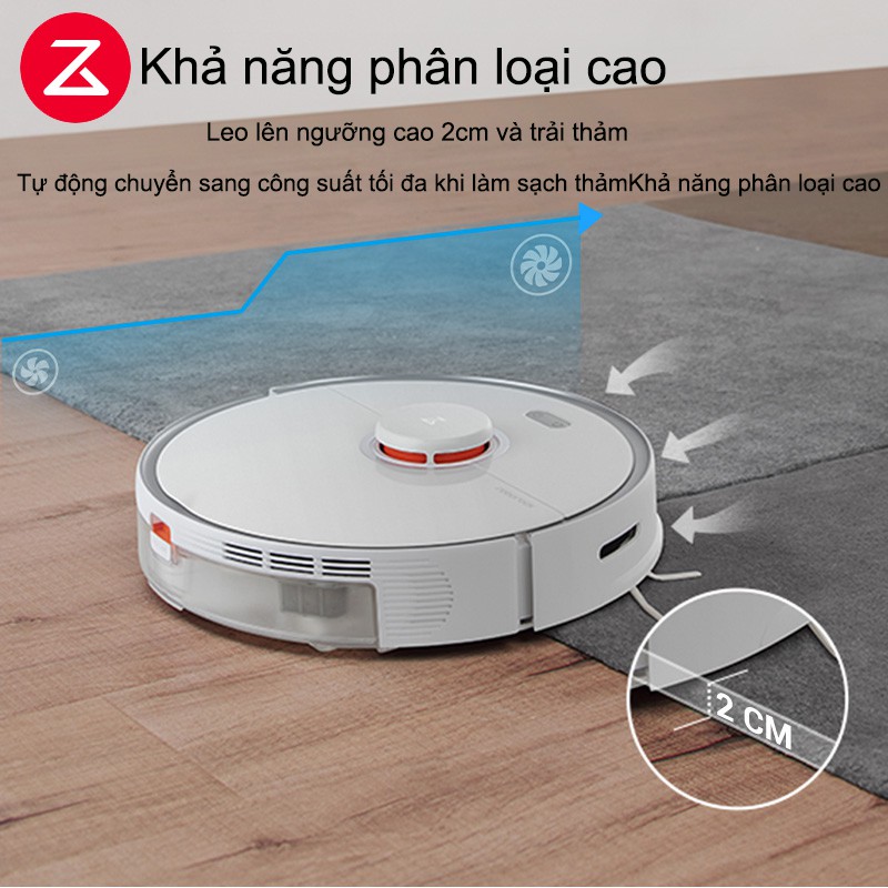 Robot hút bụi lau nhà Roborock S5 Max bản quốc tế, full tiếng anh, kết nối Google/Alexa Bảo hành 12 tháng