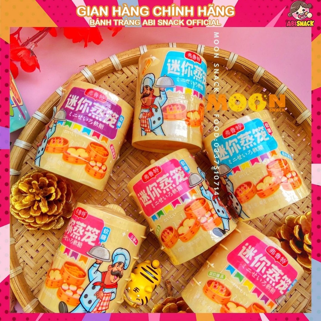 KẸO DẺO DIMSUM (CHÂN GÀ-HÁ CẢO-BÁNH BAO-ỐP LA) HOT TREND SIÊU CUTE 3 NGĂN HỘP 40g