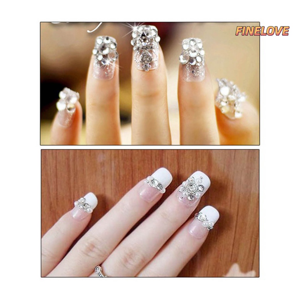 Set 1440 Hạt Đá Thủy Tinh Trong Suốt Dùng Trang Trí Móng Tay Ốp