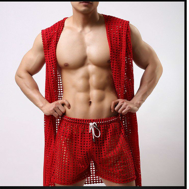 Bộ quần áo lưới nam, quần áo ngủ nam dạng lưới siêu đẹp