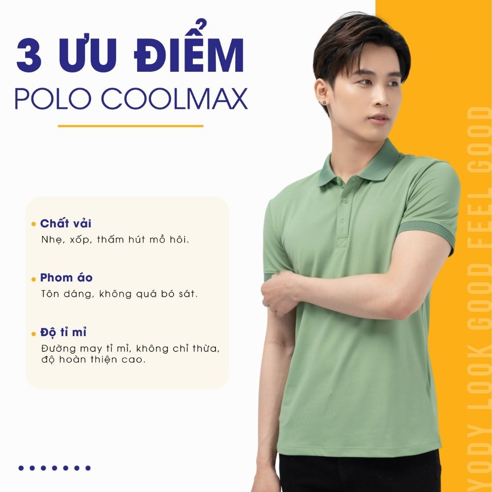 Áo phông polo nam YODY chất liệu coolmax áo thun phối bo dòng phông thoáng mát - APM5179