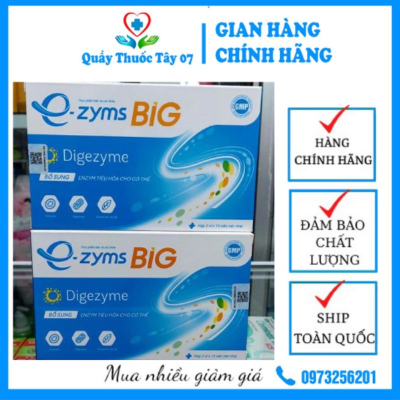 Men Tiêu Hóa E-ZYMS BIG_Viên Nhai Trẻ Em Và Người Lớn Đầy Bụng Khó Tiêu, Táo Bón,Rối Loạn Tiêu Hóa