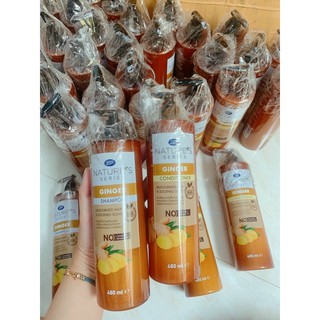 [CHỈ BÁN CHUẨN THÁI] DẦU GỘI + DẦU XẢ GỪNG ORGANIC BOOTS THÁI LAN