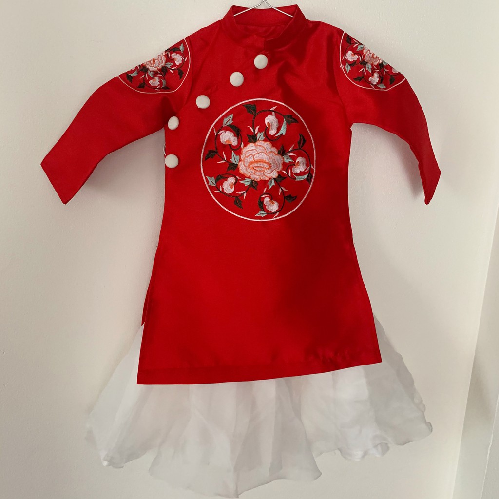 SET 2 CHIẾC ÁO DÀI CÁCH TÂN BÉ GÁI 4Yrs , 7Yrs , 9Yrs , 10Yrs  & QUẦN/CH