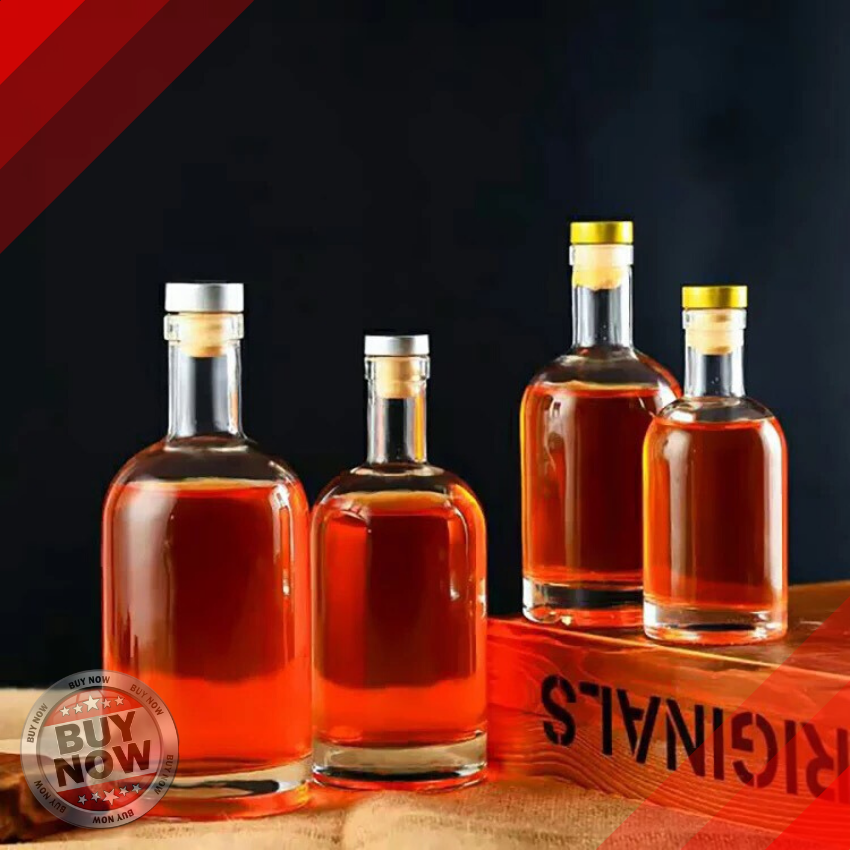 [HÀNG LOẠI 1] Chai Thủy Tinh Đựng Rượu Vodka 500ml - VK50 - Vỏ Chai Rượu Trụ Tròn Nút Bần - Topbanchaynhat