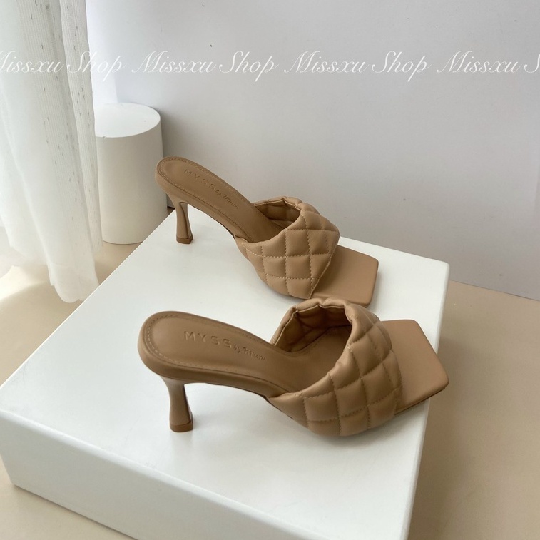Giày sục nữ chần ô gót nhọn thời trang 7cm MYSS - SU54