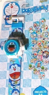 Đồng hồ hình mèo máy đôrêmon chiếu hình 3d