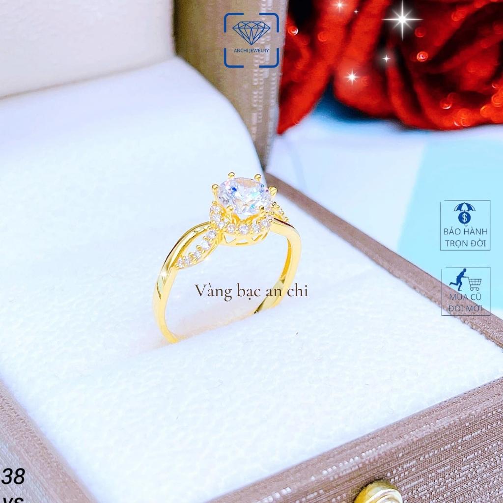 Nhẫn nữ đính đá cao cấp có giấy bảo đảm của tiệm Anchi jewelry