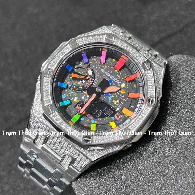 Đồng hồ nam Casio G-shock GA-2100 cầu vồng full đá thép