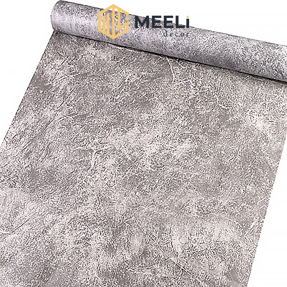 Giấy dán tường xi măng bê tông Meeli Decor decal dán tường phòng ngủ sẵn keo dễ dán, khổ rộng 45cm, ME03