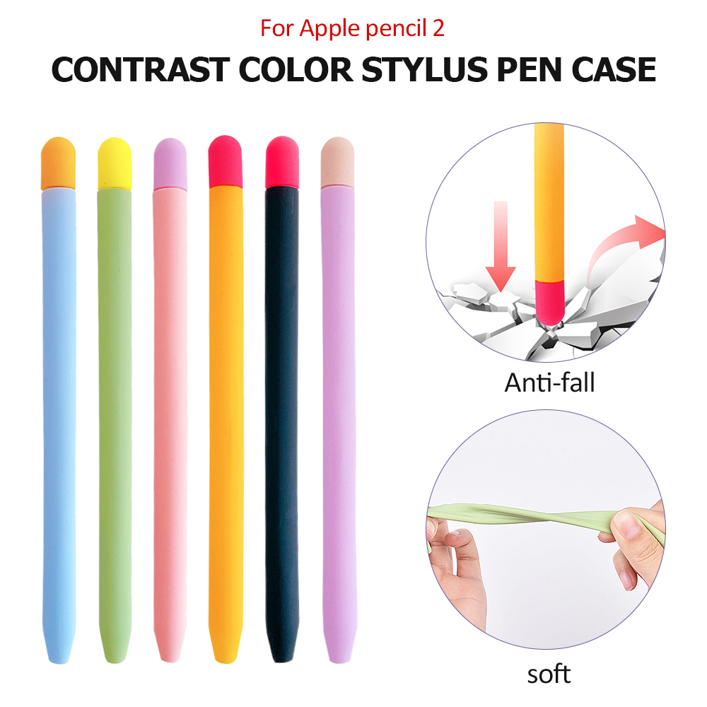 HIBEST Soft Silicone For Apple Pencil 2 Case For iPad Tablet Touch Pen Stylus Protective Sleeve Cover