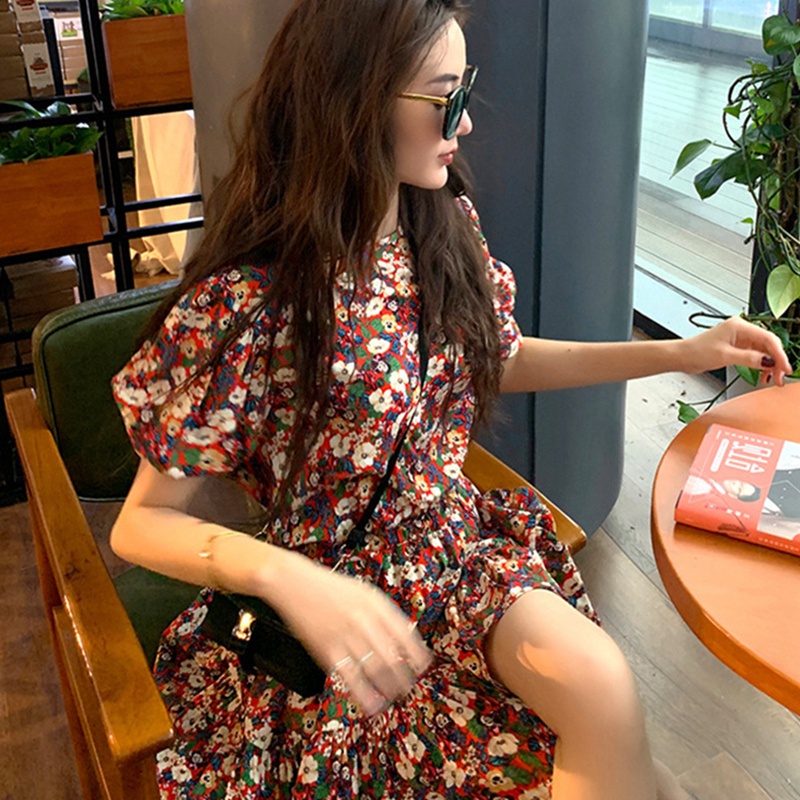 Đầm PERTY họa tiết hoa phong cách Hàn Quốc thời trang mùa hè xinh xắn dành cho nữ