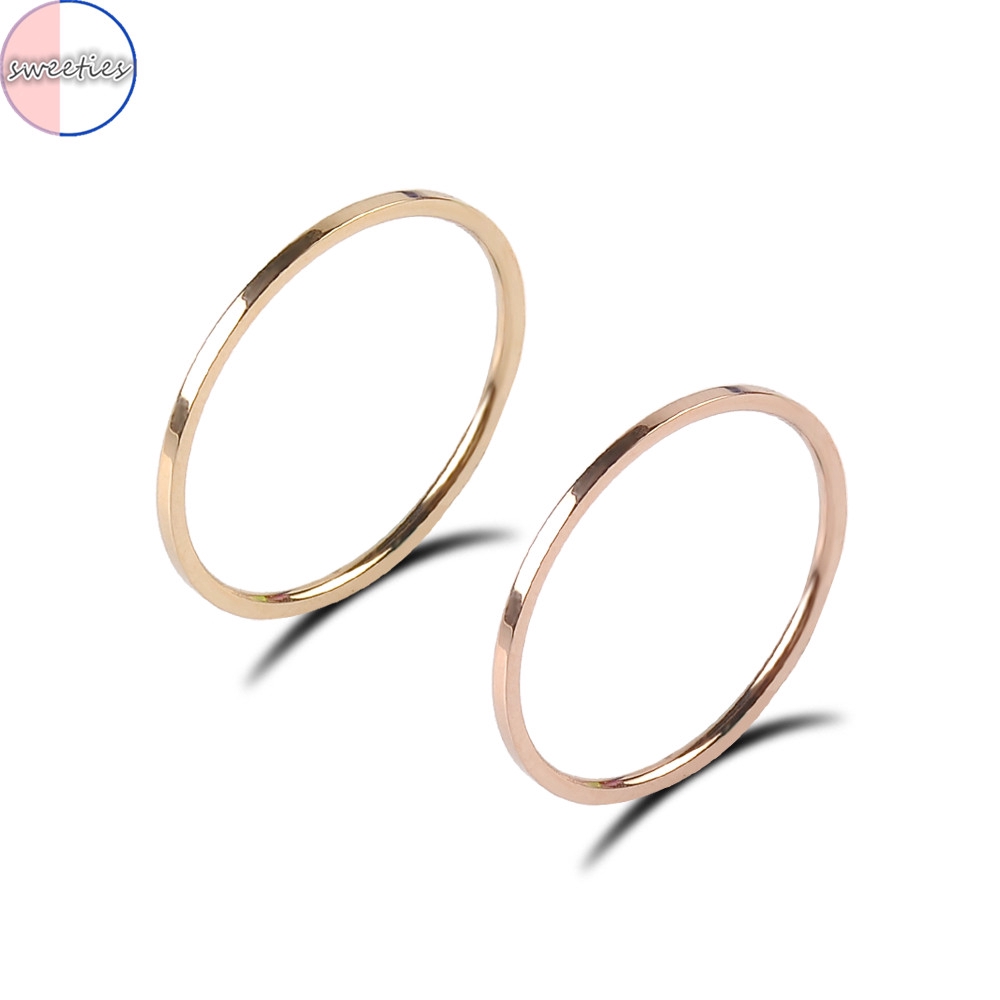 COD Korea woman simple gold rose gold rings size 5-10 jewelry gift | WebRaoVat - webraovat.net.vn