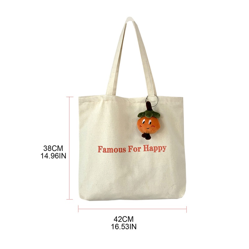 Túi Tote Bằng Vải Canvas Màu Trơn Có Khóa Kéo Tiện Dụng