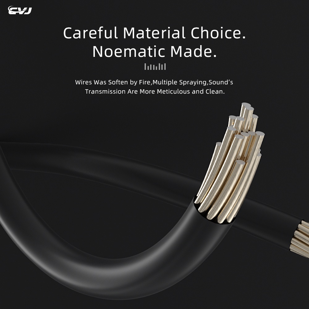 Dây cáp nâng cấp Cvj V2 4 Sợi 56cores Ofc 0.75mm 0.78mm với giắc 3.5mm cho Kz Trn Moondrop Iem Tfz