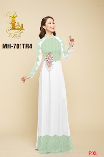 Vải Áo Dài Hoa Eo Phối Hoa Văn