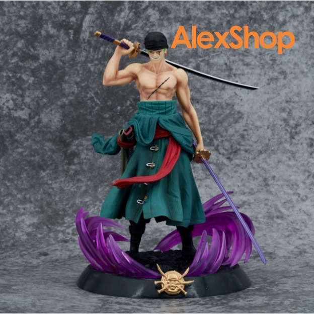 [20Cm] Mô Hình Zoro Ngậm Kiếm Làm Bằng Tay - 2 Đầu Thay Thế