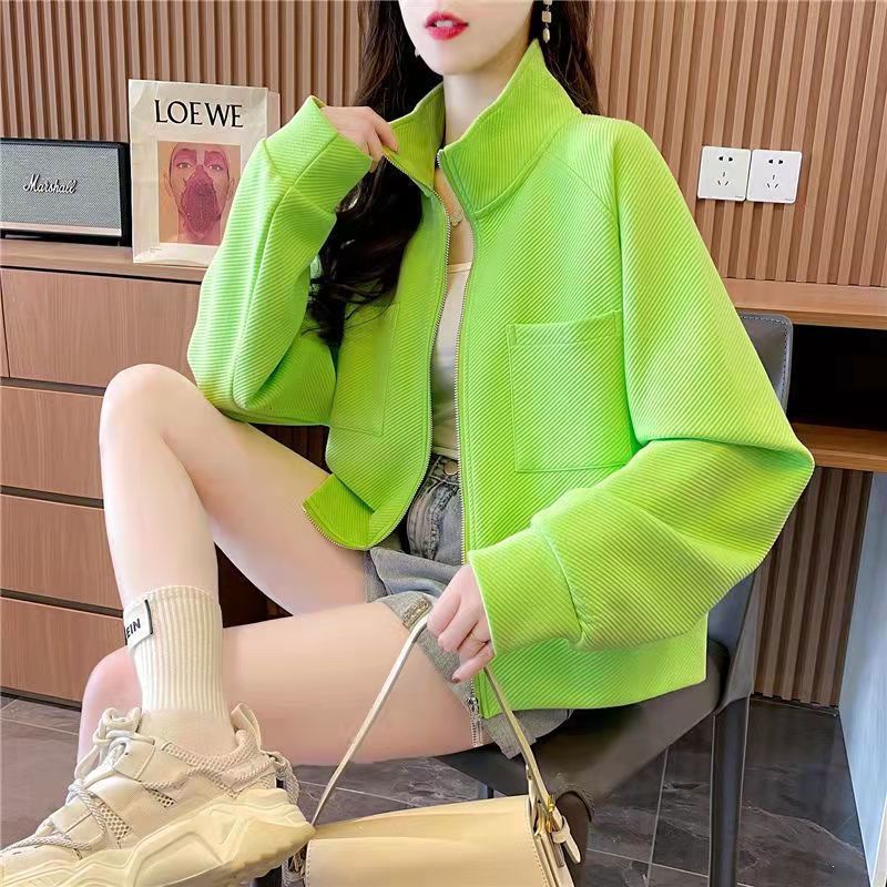 Áo Khoác Cardigan Cổ Đứng Dáng Rộng Phong Cách Phương Tây Thời Trang Xuân Thu Cho Nữ