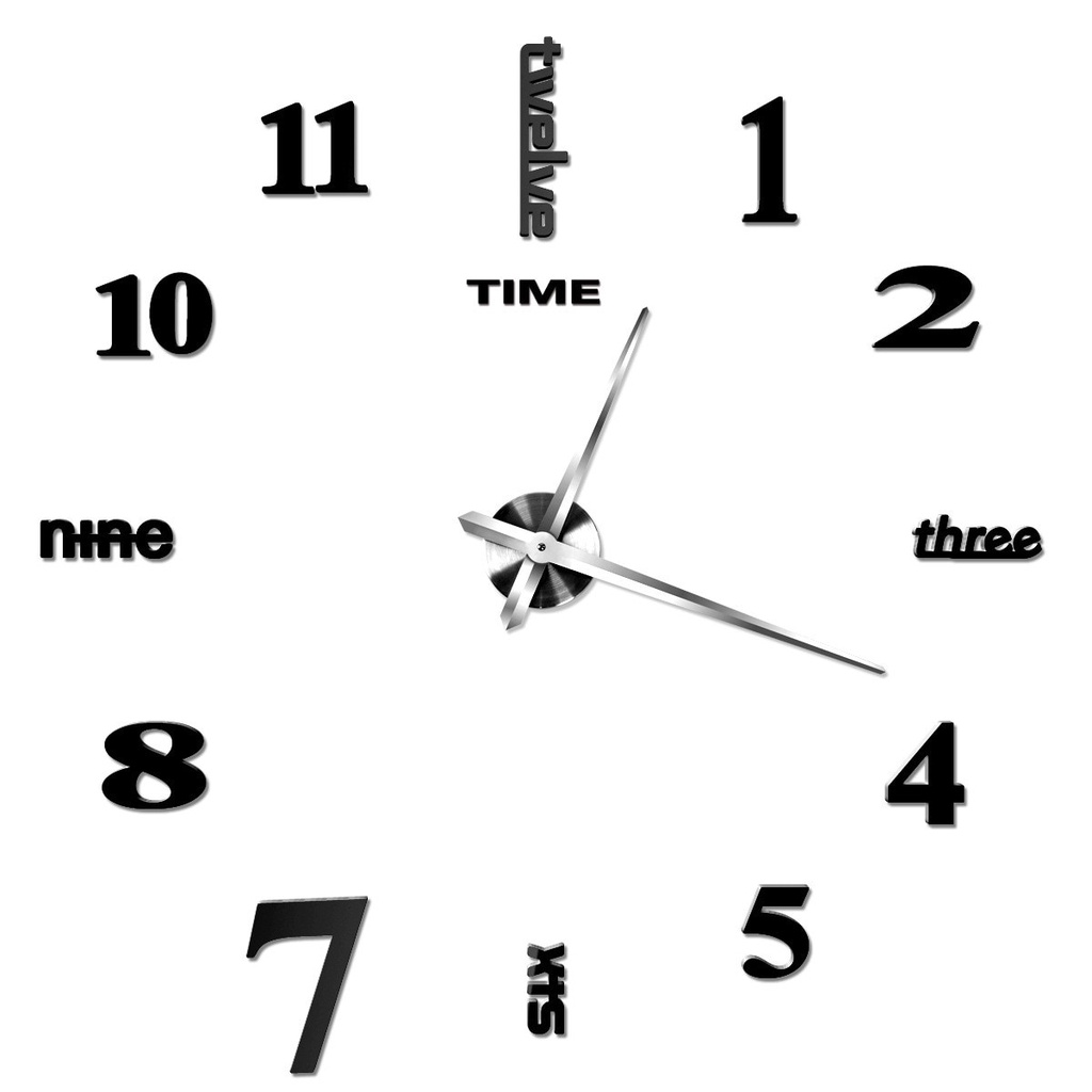 Đồng hồ tráng gương máy quartz dán tường sáng tạo 3D DIY trang trí phòng khách