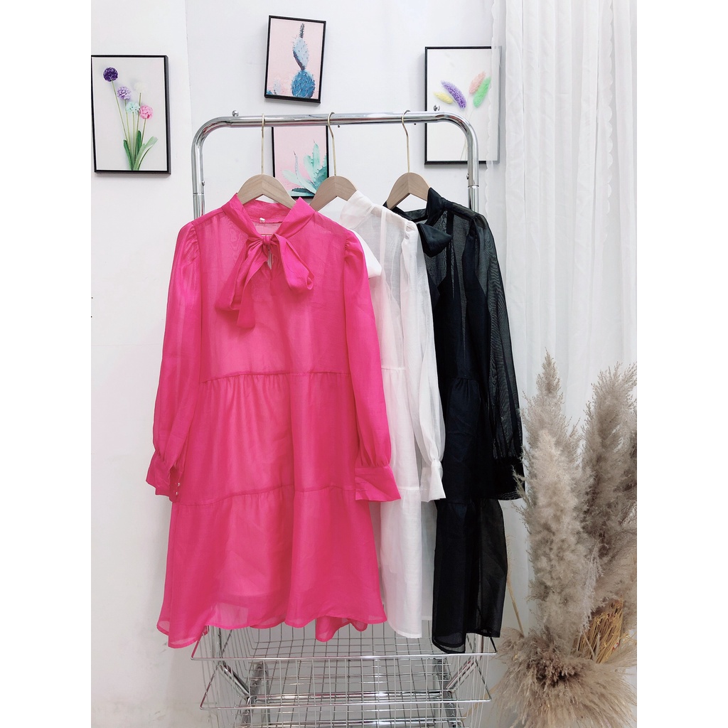ĐẦM BBD NƠ TƠ LỤA BIGSIZE D763 ❤ FREESHIP ❤ HÌNH THẬT 100% SHOP TỰ CHỤP