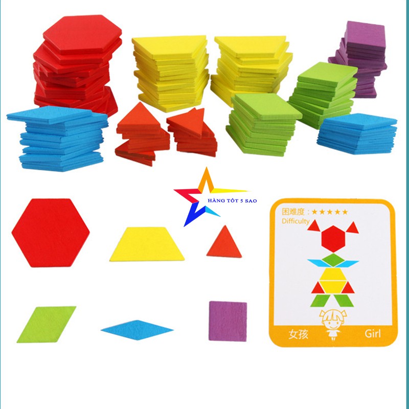 Đồ Chơi Xếp Hình Lắp Ráp Bằng Gỗ, Miếng Ghép Hình Sáng Tạo Cho Bé 155 Miếng Kèm 24 Thẻ Hình
