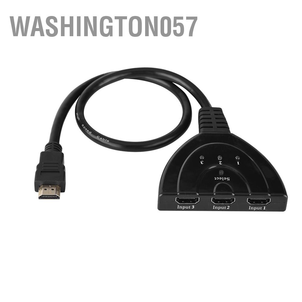 Washington057 1080P Video Switch Switcher Splitter HDMI 3 In 1 Out Split Signal Adapter Convert Cable