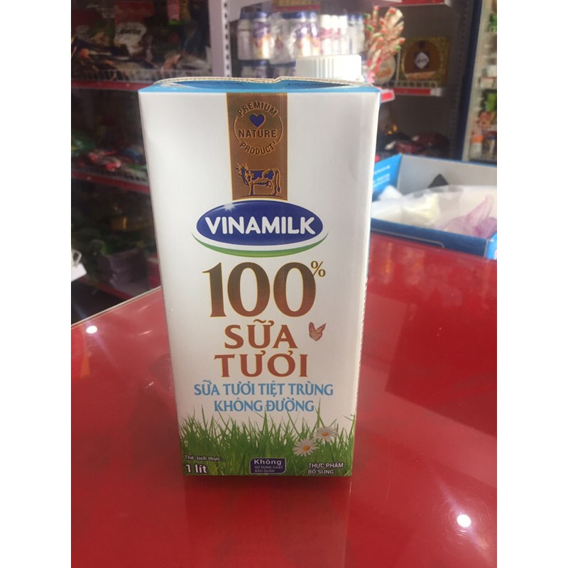 Sữa tươi không đường Vinamilk 100% Sữa Tươi hộp 1 lít