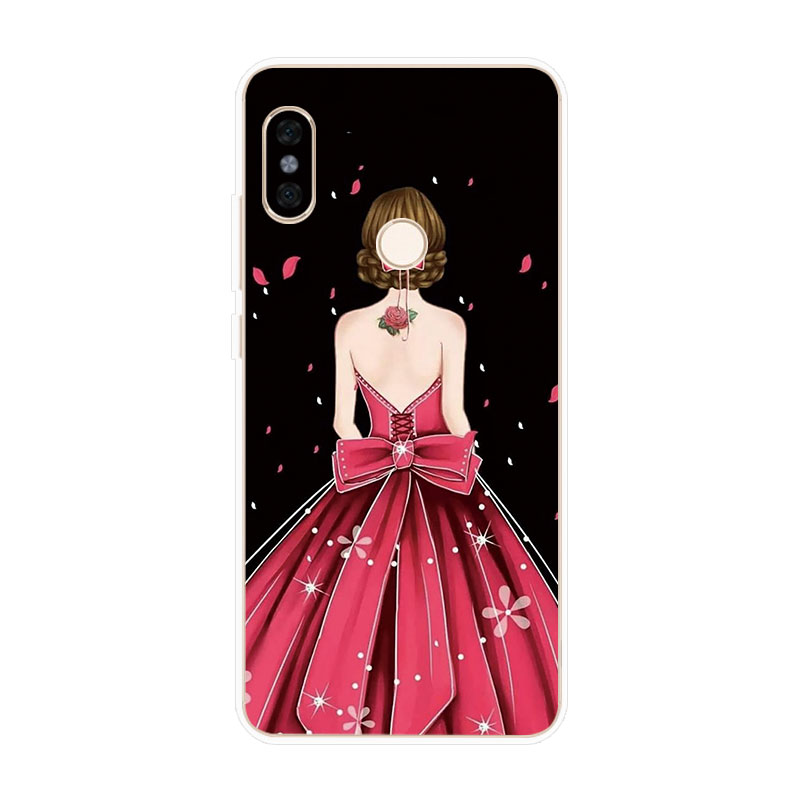 Xiaomi Redmi Note 4 4X 5A Prime 5 6 Pro Soft TPU Silicone Phone Case Cover Girl Back View