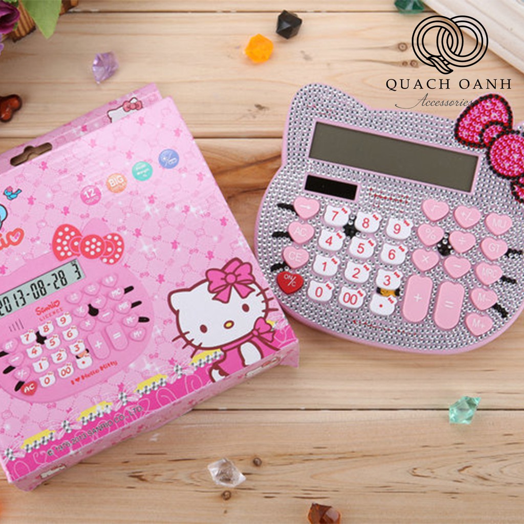 Máy tính mini Hello Kitty đính hạt lấp lánh - MAYTINH01