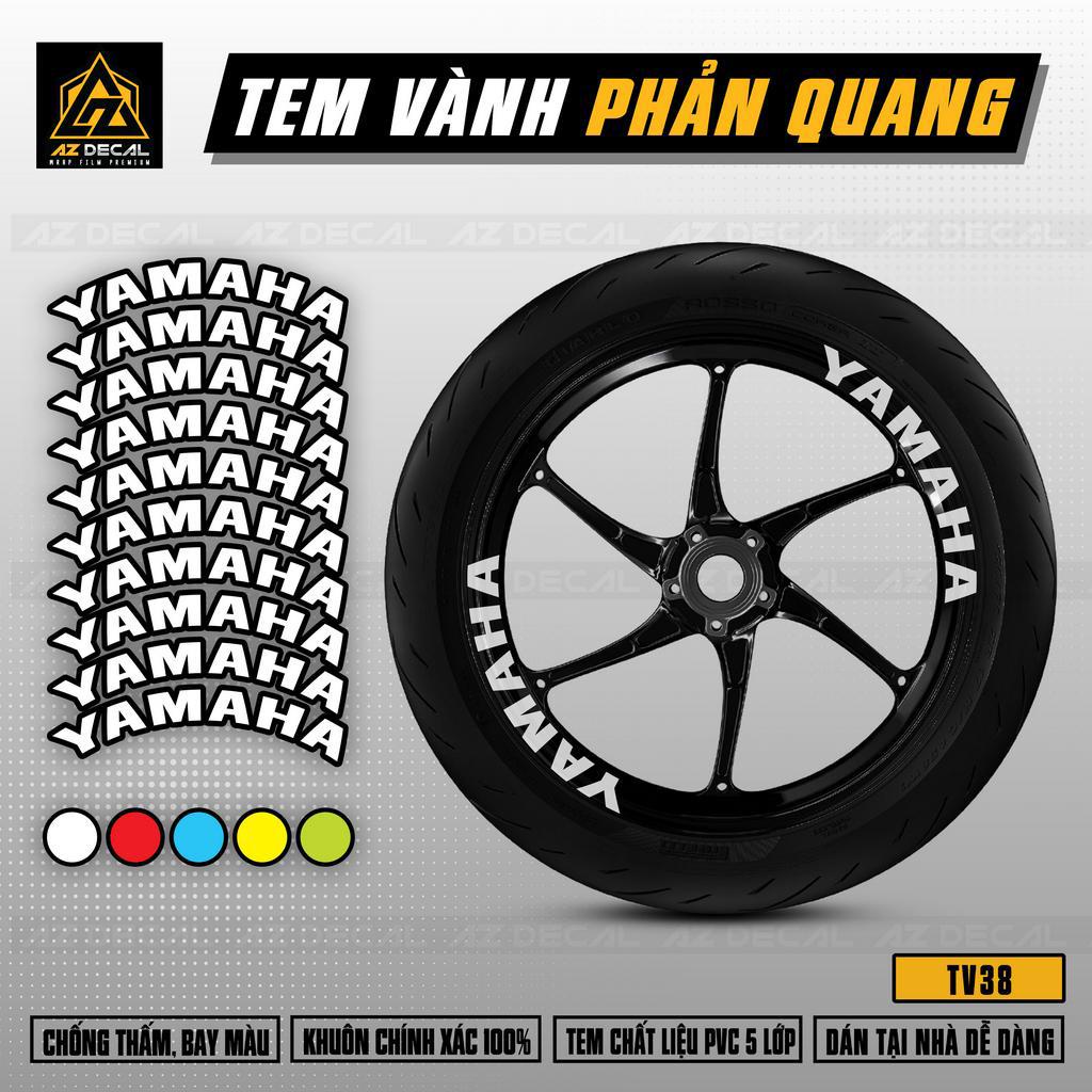 Tem Vành Xe Máy Yamaha Exciter 150, Sirius, Exciter 155, R15 V3,... | TV38 | Decal Dán Vành Mâm Xe Phản Quang Chống Nước