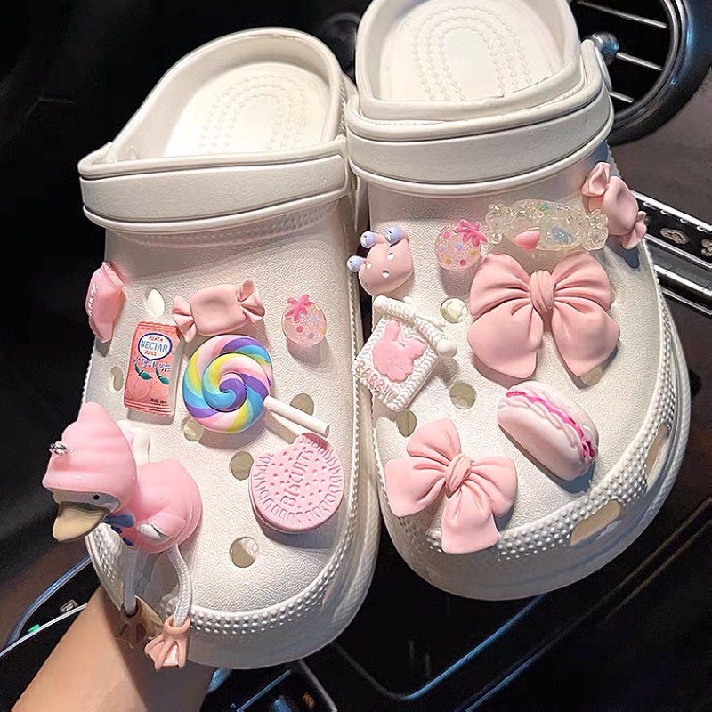 Set sticker, Jibbitz, charm gắn sục, gắn dép cross Vịt dễ thương ( K KÈM DÉP)