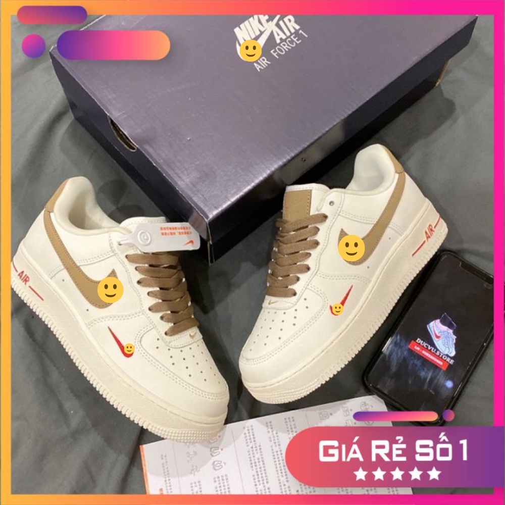 Giày thể thao Nam Nữ, Giày AF1 TRẮNG NẤU Hàng Cao Cấp Full Box Bill
