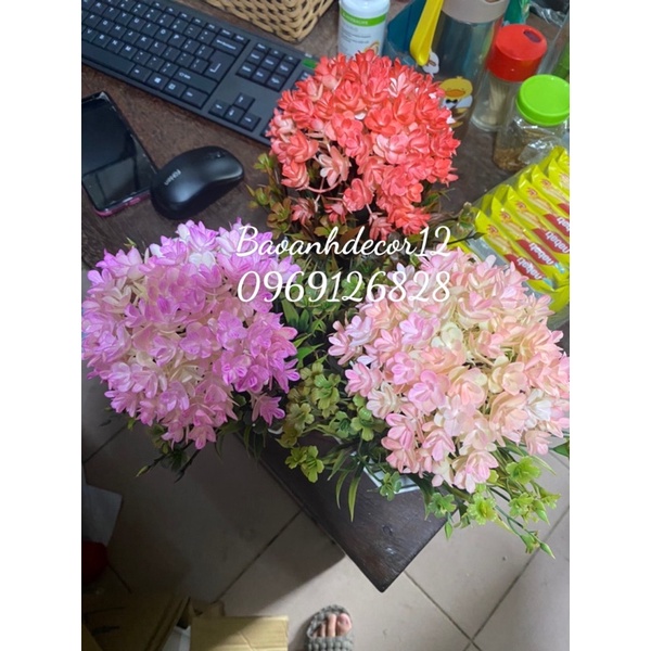 Chậu Hoa Giả để bàn Lẵng hoa