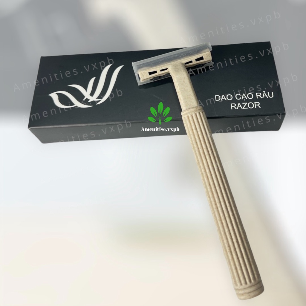 100 dao cạo lúa mạch mẫu 01 đựng vỏ hộp giấy (mẫu cánh chim) dùng 1 lần cho khách sạn