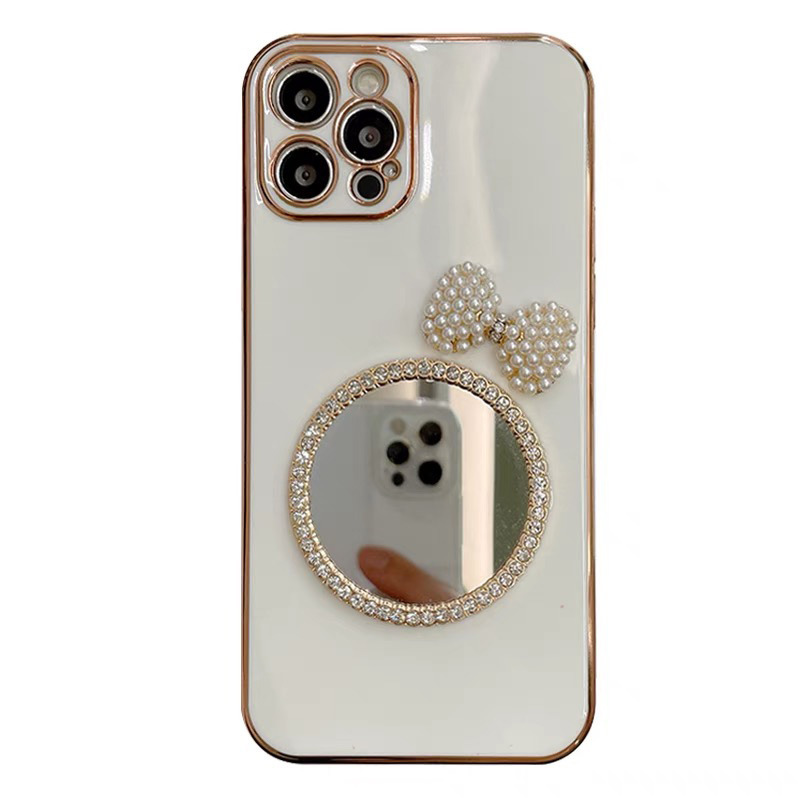 IPhone 12mini Case Is Suitable for IPhone XR Electroplating XS Fine Hole 11promax IPhone 12 Promax 11 Promax iPhone 11/8 Plus/12 Mini/7/8/X/XsMax Water Drill 7 Pearl 8 Mirror IPhone Case