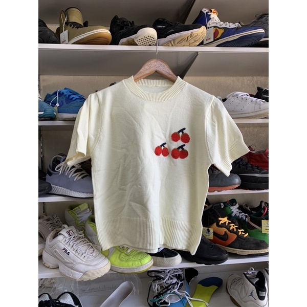Áo len dệt kim hình cherry dễ thương
