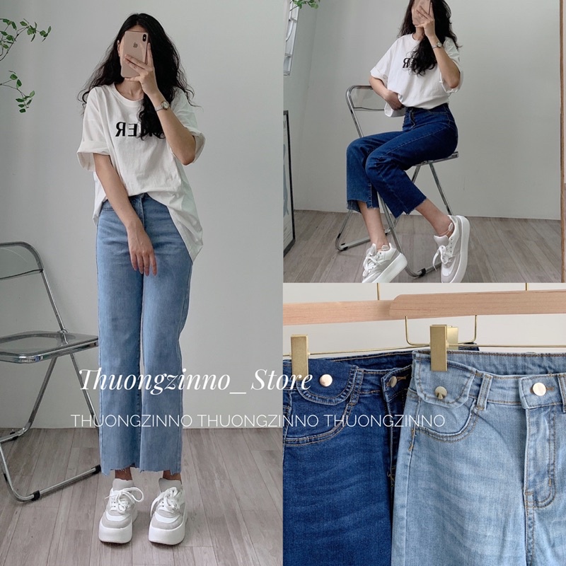 [Ảnh thật/Video]QUẦN ỐNG ĐỨNG SAMI TÚI HỘP CẮT GẤU PHONG CÁCH HÀN QUỐC