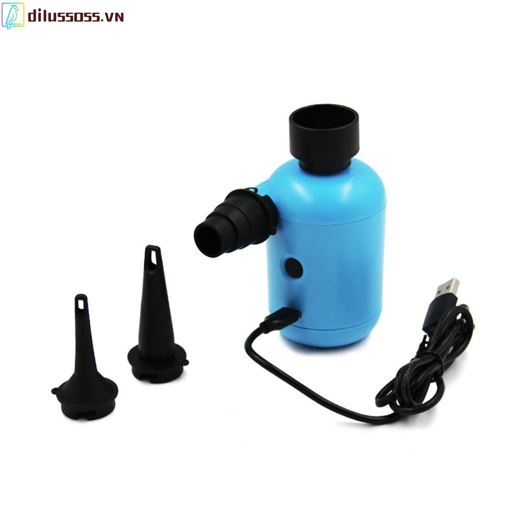 Máy Bơm Hơi Mini Dilussoss DC 5V Cổng USB Dùng Khi Cắm Trại Ngoài Trời