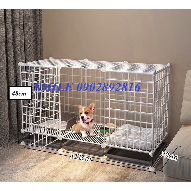 [TẶNG VÒNG CỔ] COMBO CHUỒNG, LỒNG LƯỚI THÉP CHO CHÓ MÈO THÚ CƯNG ĐA NĂNG Kèm Khay Vệ Sinh