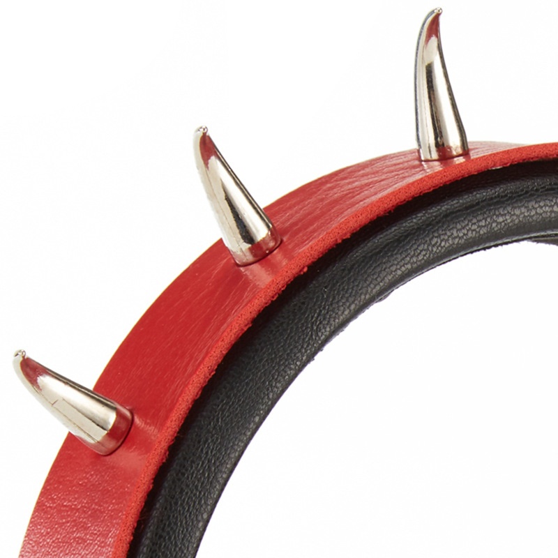 Băng Đô Cài Tóc Bằng Da PU Đính Đinh Tán Phong Cách Punk Gothic