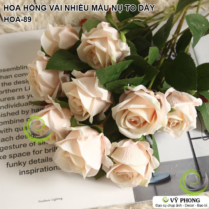 HOA HỒNG VẢI CÀNH NỤ TO TRANG TRÍ NHÀ CỬA ĐÁM CƯỚI ĐẠO CỤ CHỤP ẢNH SẢN PHẨM INS HOA-89