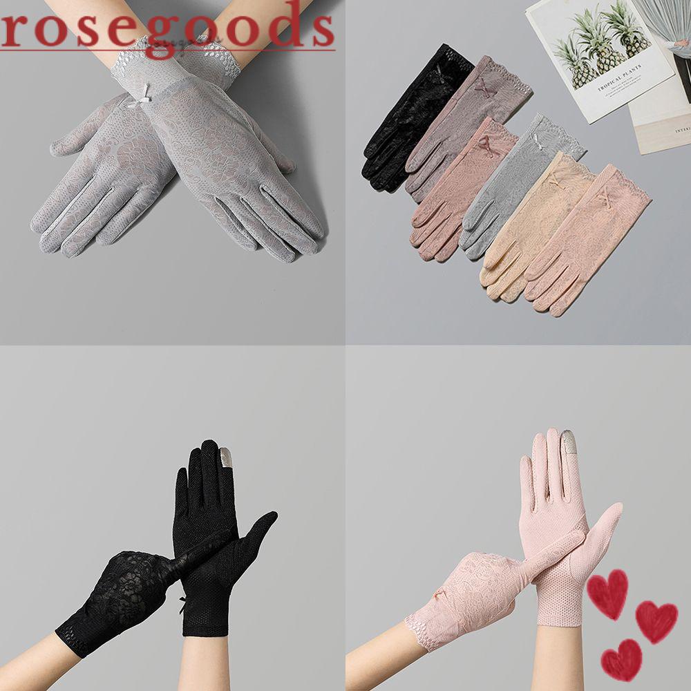 Găng Tay Bảo Vệ Chống Tia UV Vải Lụa Lạnh Phối Ren Dành Cho Nữ