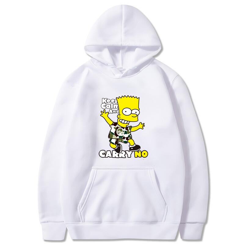 Áo Hoodie Lót Nhung In Hình Simpson Sáng Tạo Phong Cách Hàn Quốc