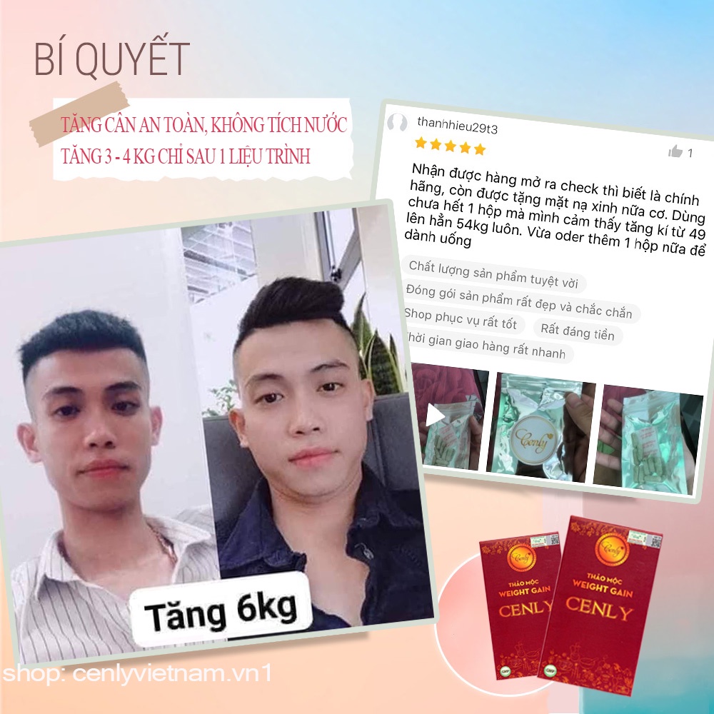 Tăng cân CENLY chính hãng Thảo mộc tăng cân nhanh an toàn hiệu quả